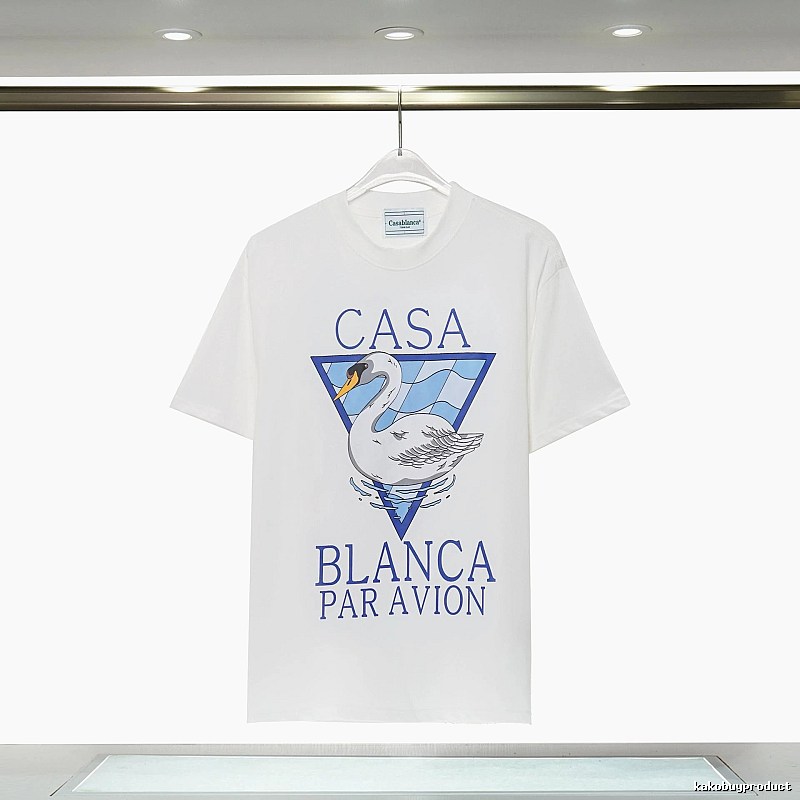 Casablanca Swan Print White T-shirt
