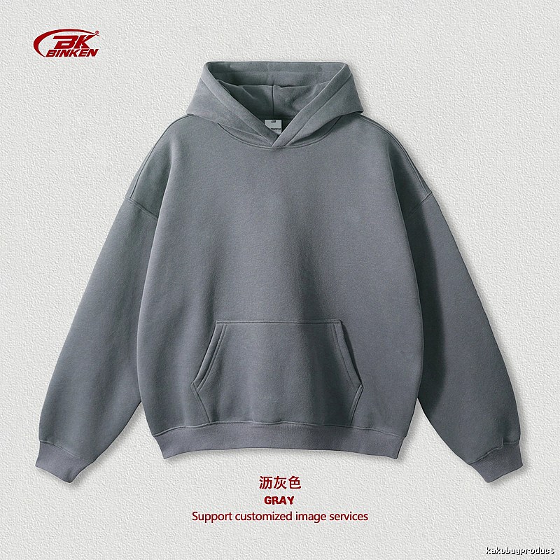 Casual Pullover hoodie Navy Blank Kangaroo for Streetwear Looks