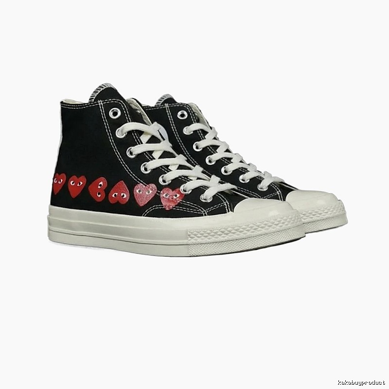 CDG Love Retro Style Black Shoes