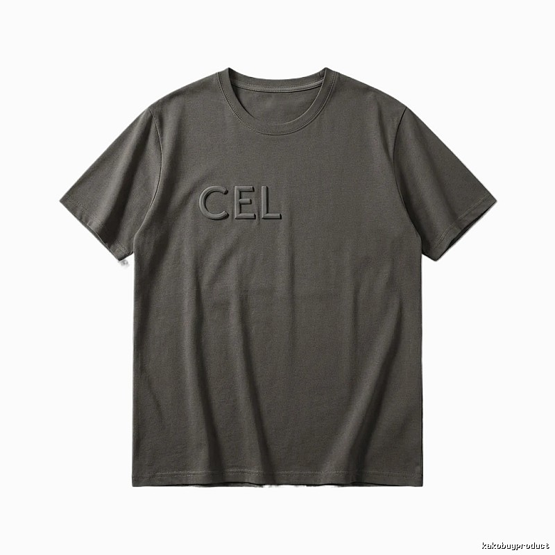 CELINE minimalist style dark gray T-shirt