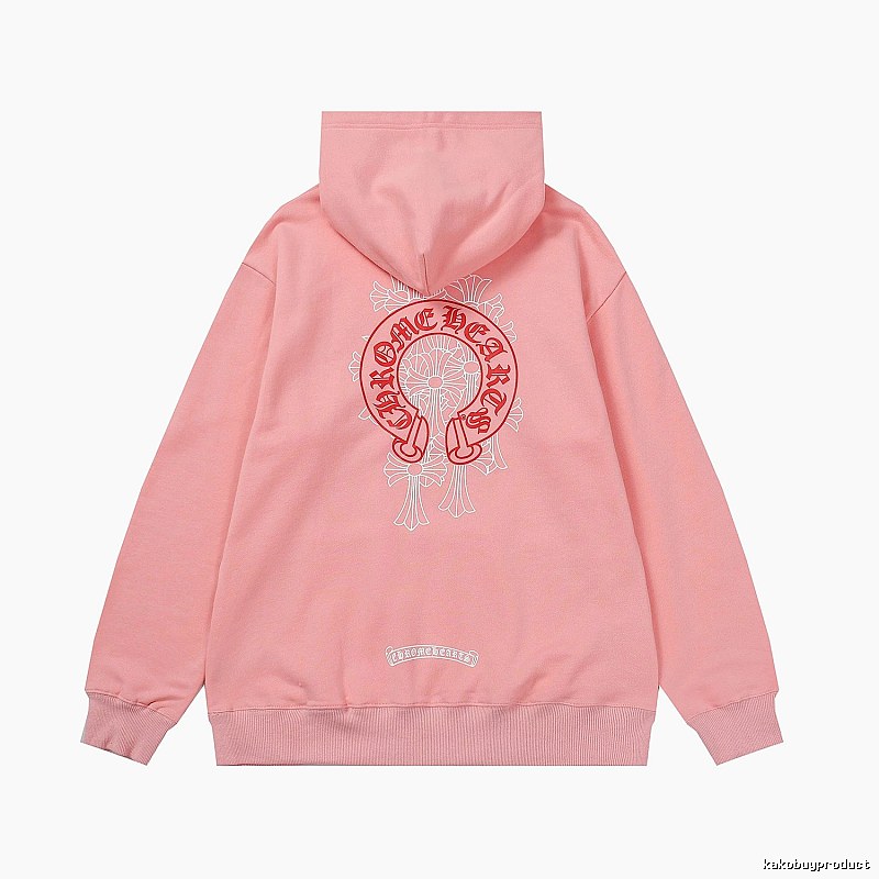 Chrome Hearts 2089-39 Pink Red Cross Graphic Hoodie Travel Pack