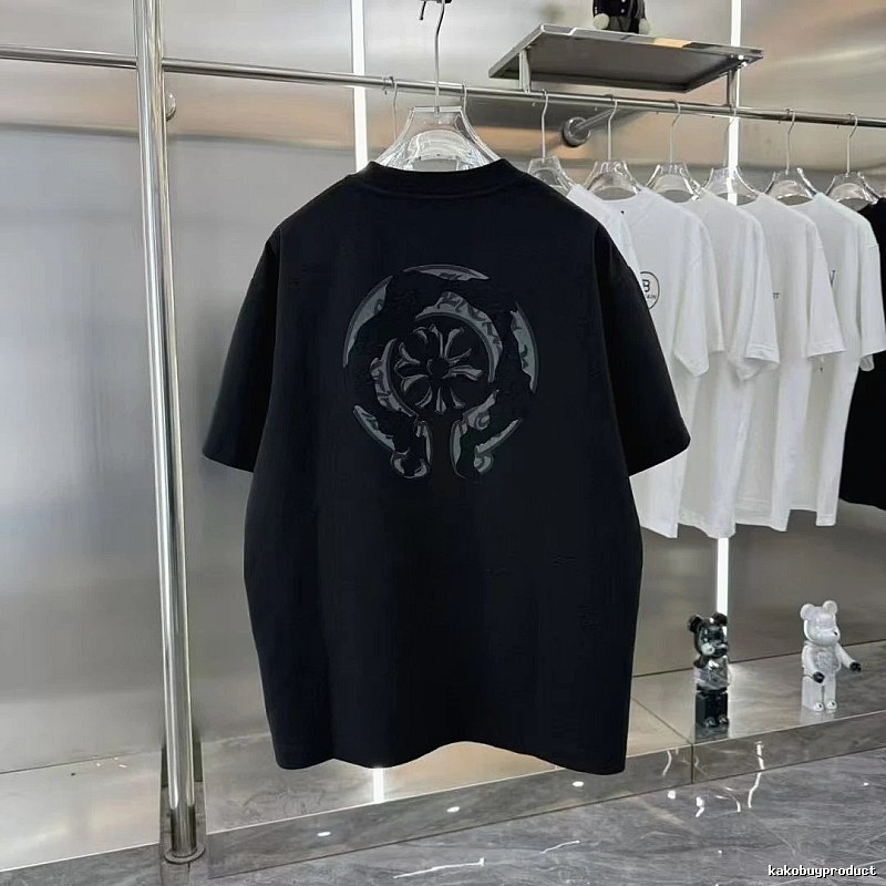 Chrome Hearts Circular Relief Street Style Black Short-sleeve T-shirt