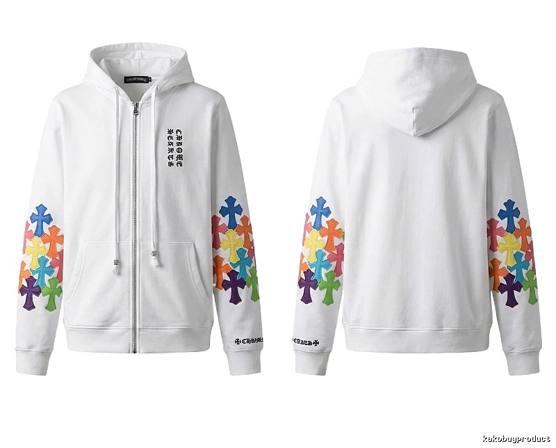 Chrome Hearts Colorful Cross White Hoodie