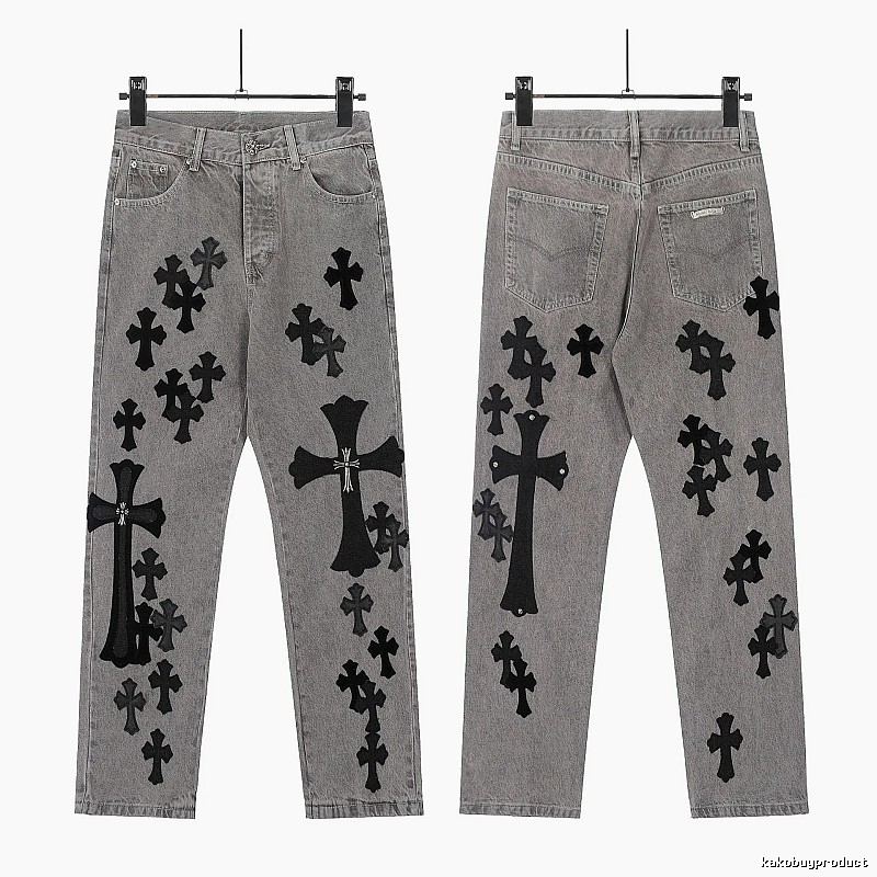 Chrome Hearts Compact Graphic jeans Light Denim Jeans for Smart Casual Looks