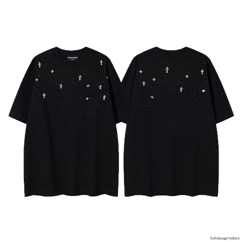Chrome Hearts Cross Embroidered Street Style Black Short-sleeve T-shirt