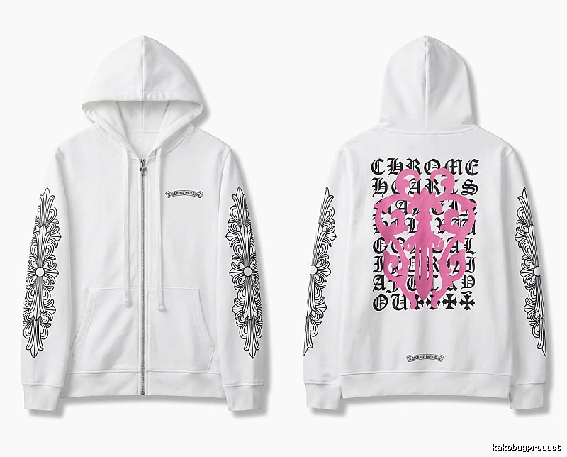 Chrome Hearts Cross Flower Trendy and Cool Style White Sweatshirt