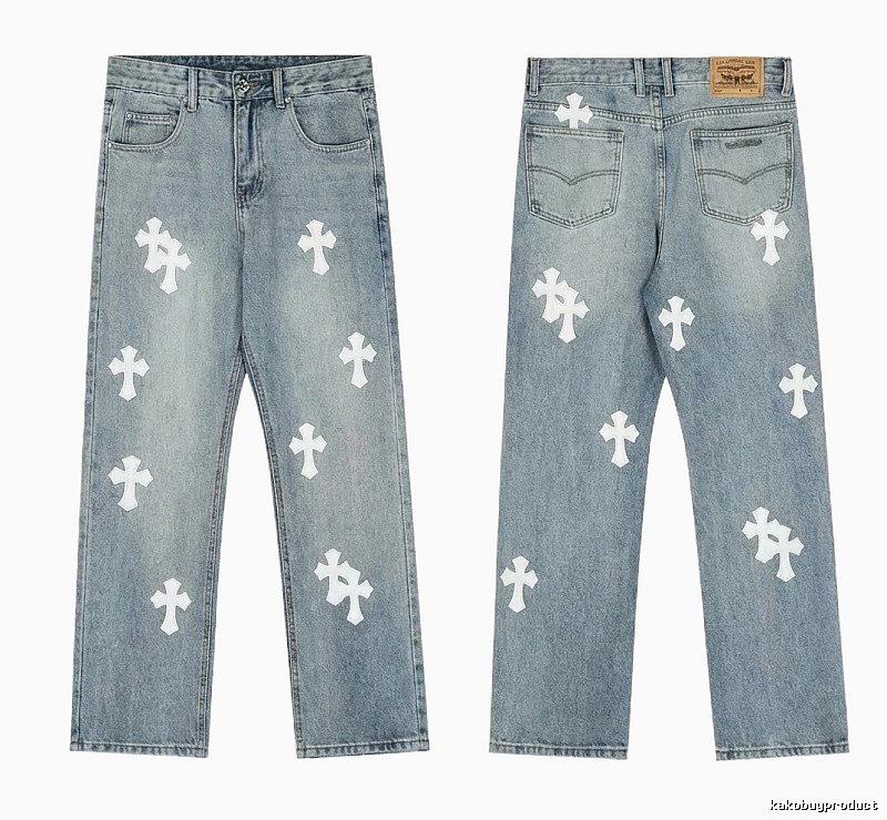 Chrome Hearts Cross Light Blue Jeans