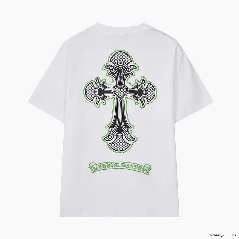 Chrome Hearts Cross Print Street Style White T-Shirt
