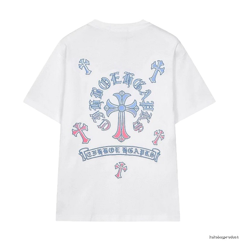 Chrome Hearts Cross Print Trendy Street Style White Short-sleeve T-shirt