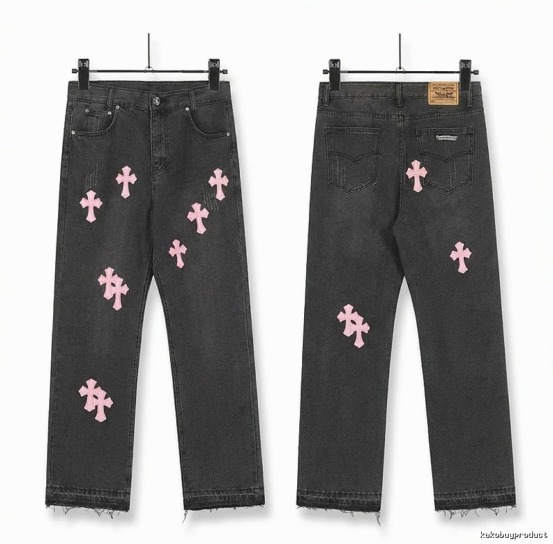 Chrome Hearts Cross Trendy and Cool Style Black Pants