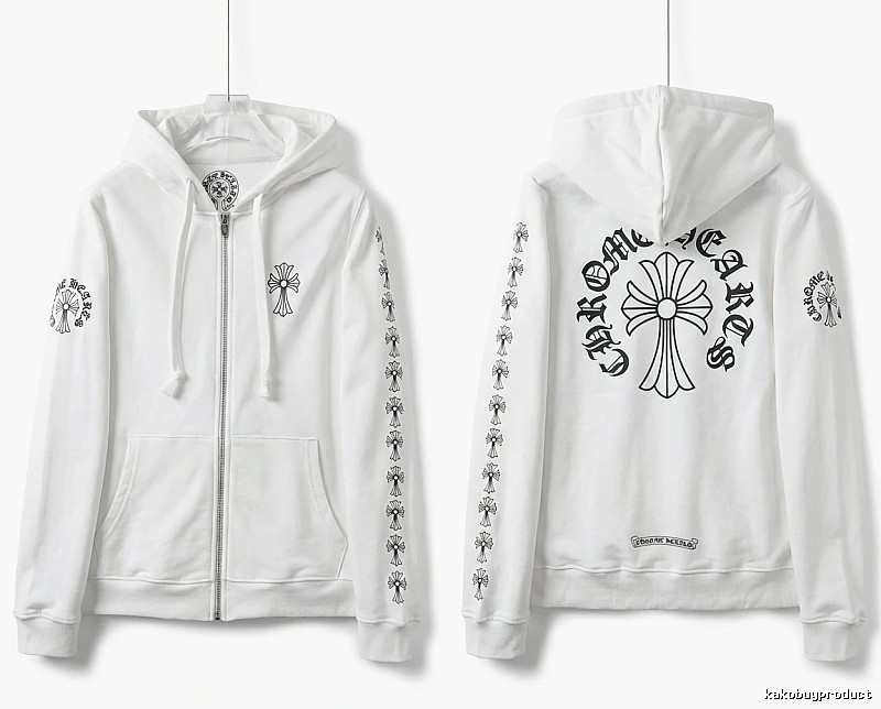 Chrome Hearts Cross Trendy White Hoodie