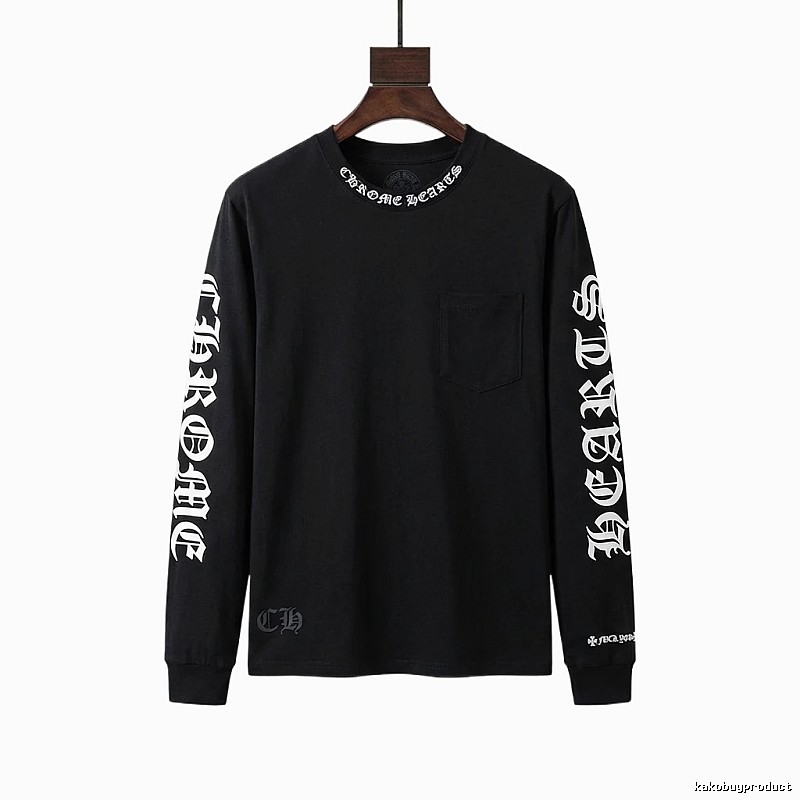 Chrome Hearts Dark Style Long-sleeved Black T-shirt