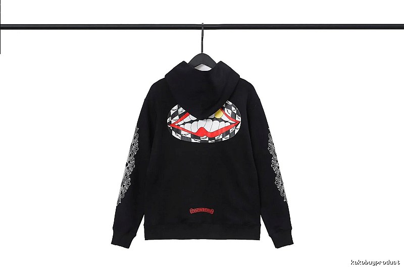 Chrome Hearts Easy Match Cross graphic hoodie Black Blue Cross for Leisure Wear
