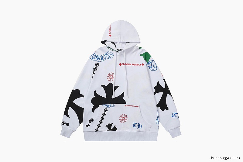 Chrome Hearts Gift Ready Cross graphic hoodie Black Blue Cross with Fresh Pattern