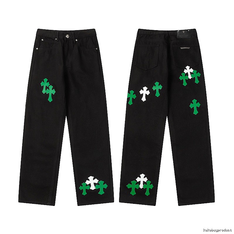 Chrome Hearts Gift Ready Graphic jeans Light Denim Jeans with Fresh Pattern