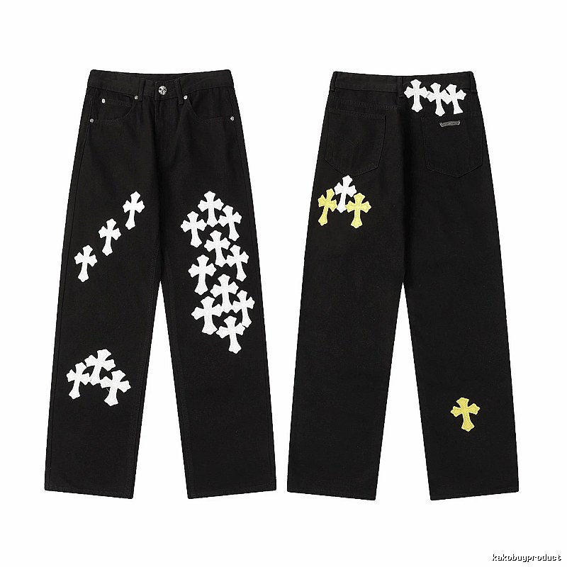 Chrome Hearts Lightweight Graphic jeans Light Denim Jeans for Gift Ideas