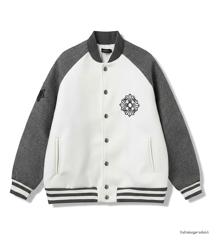 Chrome Hearts Retro Grey and White Collar Jacket