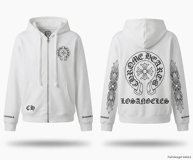 Chrome Hearts Retro Style White Hoodie