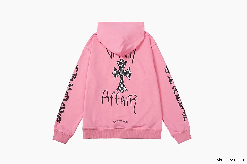 Chrome Hearts Streetwear Cross graphic hoodie Black Blue Cross with Practical Shape