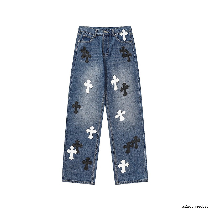 Chrome Hearts Streetwear Graphic jeans Light Denim Jeans with Practical Shape