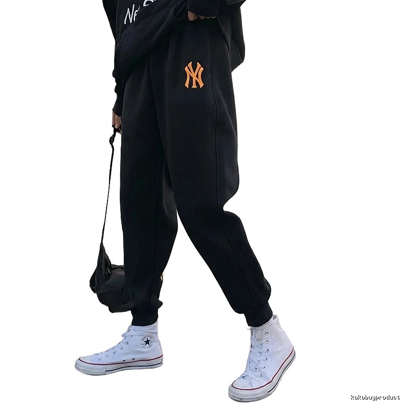Classic black trendy pants of MLB