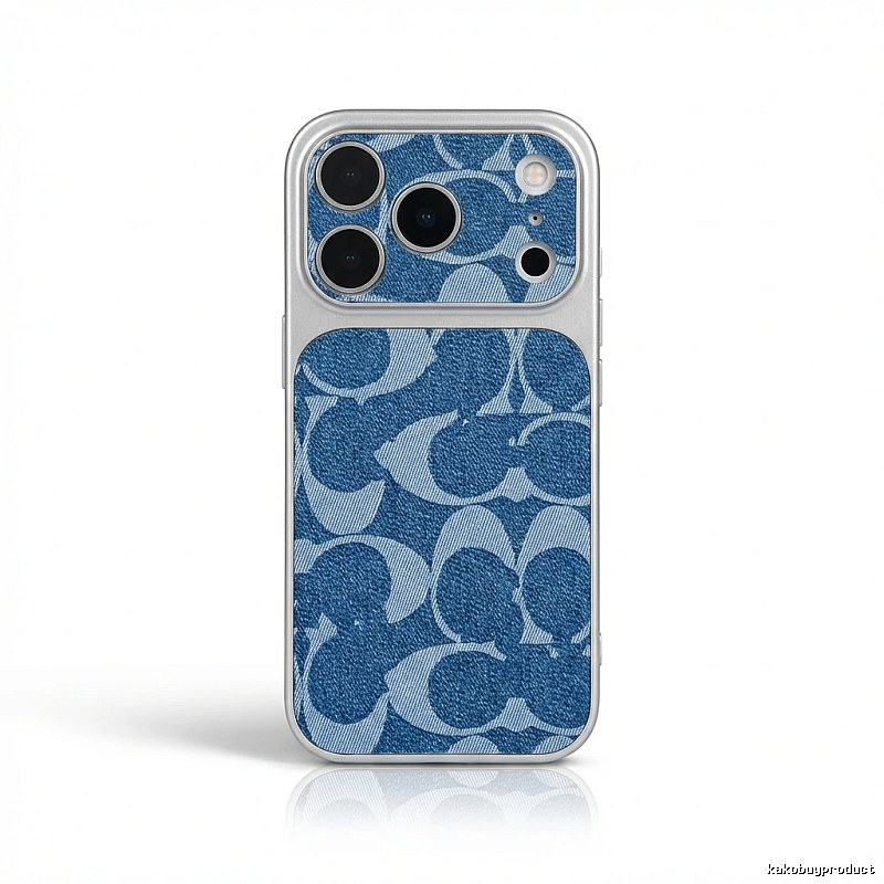 Coach denim-style blue iPhone case