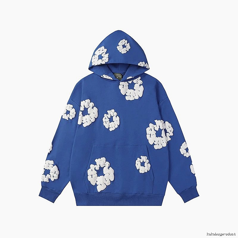 Cobalt Blue Floral Graphic Hoodie