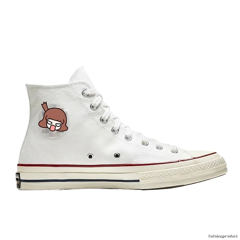Converse high-top cartoon-style white shoes