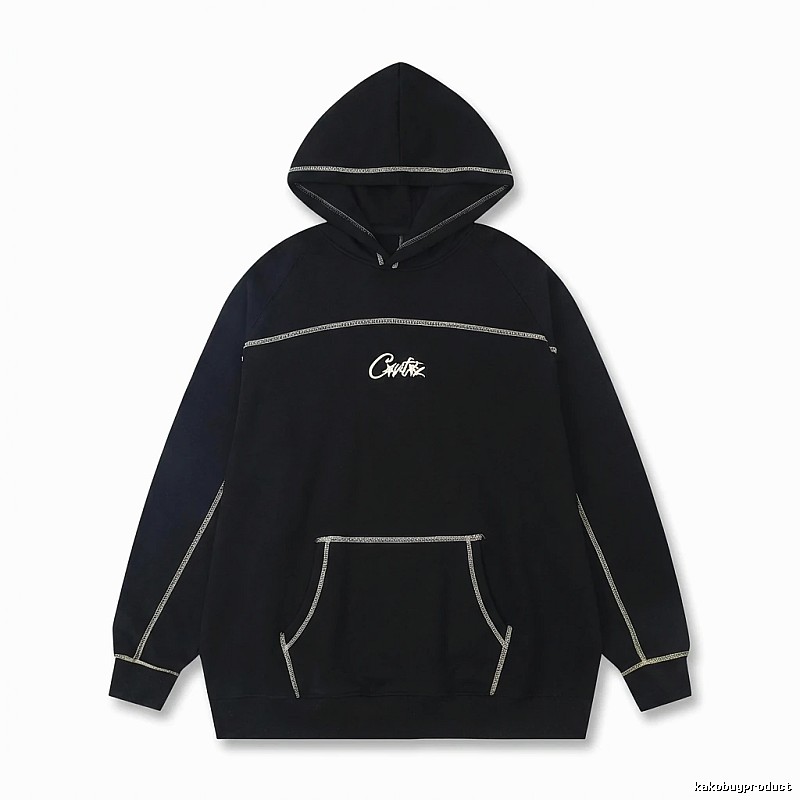 Corteiz Embroidered Simple Style Black Sweatshirt