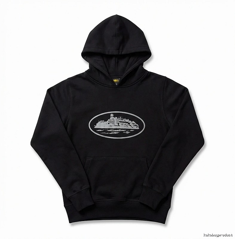 Corteiz Island Logo Minimalist Style Black Sweatshirt