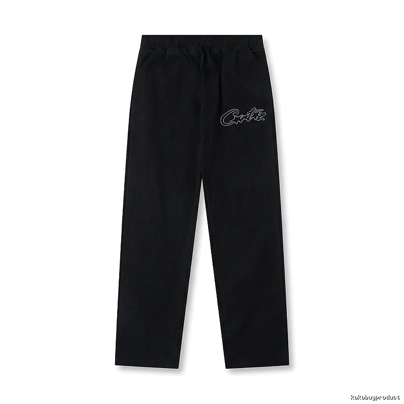 Corteiz minimalist style black long trousers