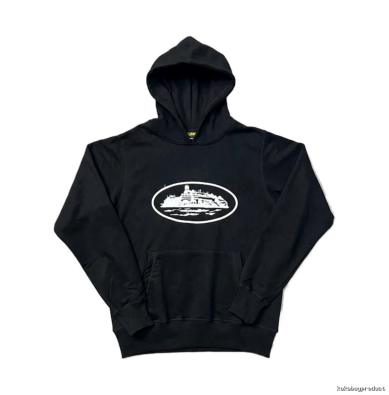 Corteiz nautical style black hoodie