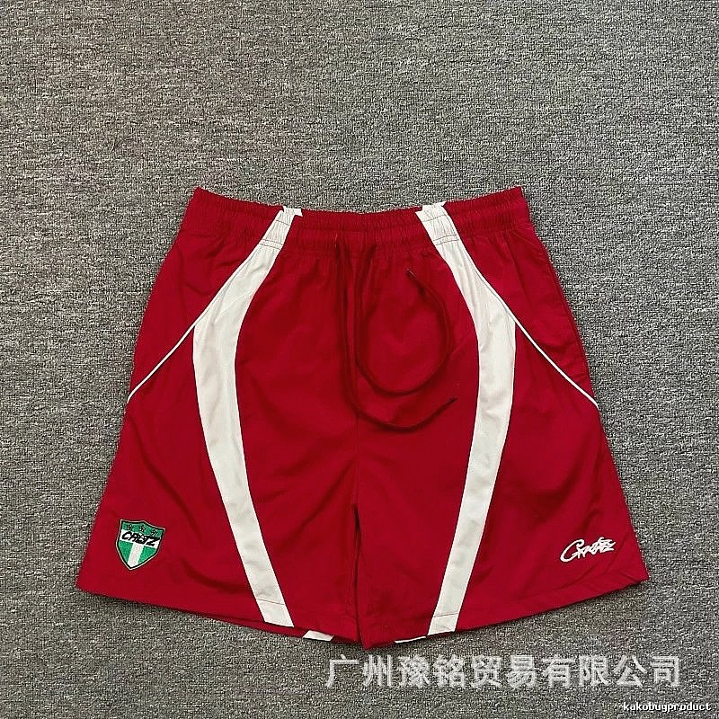 Corteiz Team Logo Street Style Red and White Sports Shorts