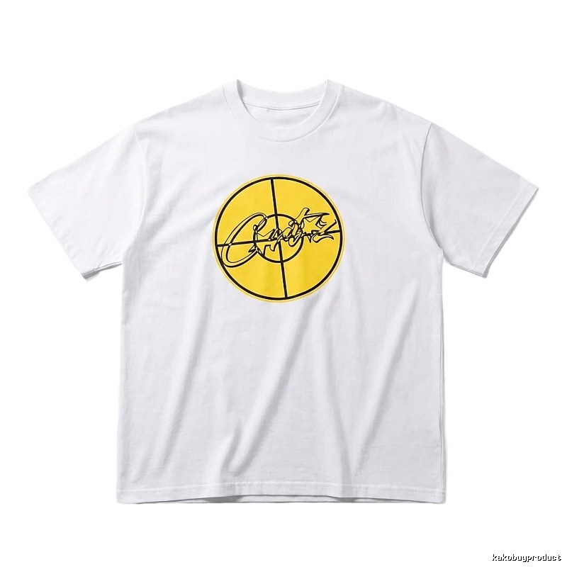 Corteiz Yellow Bullseye Trendy Cool White T-shirt