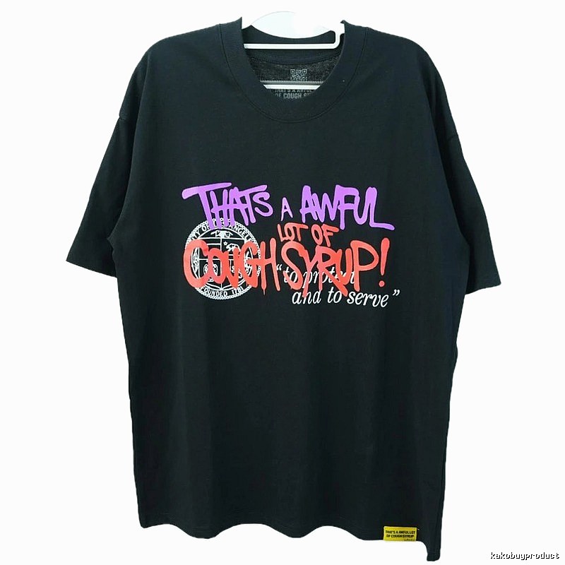 CoughSyrup Graffiti Street Style Black T-shirt