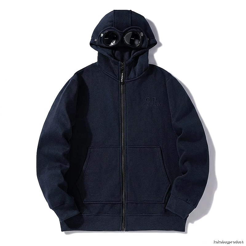 C.P. COMPANY Workwear Style Navy Blue Hoodie