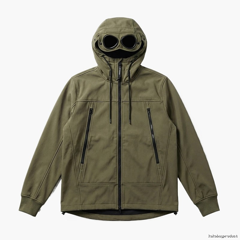 C.P. Hooded Utility-style Jacket (Army Green)