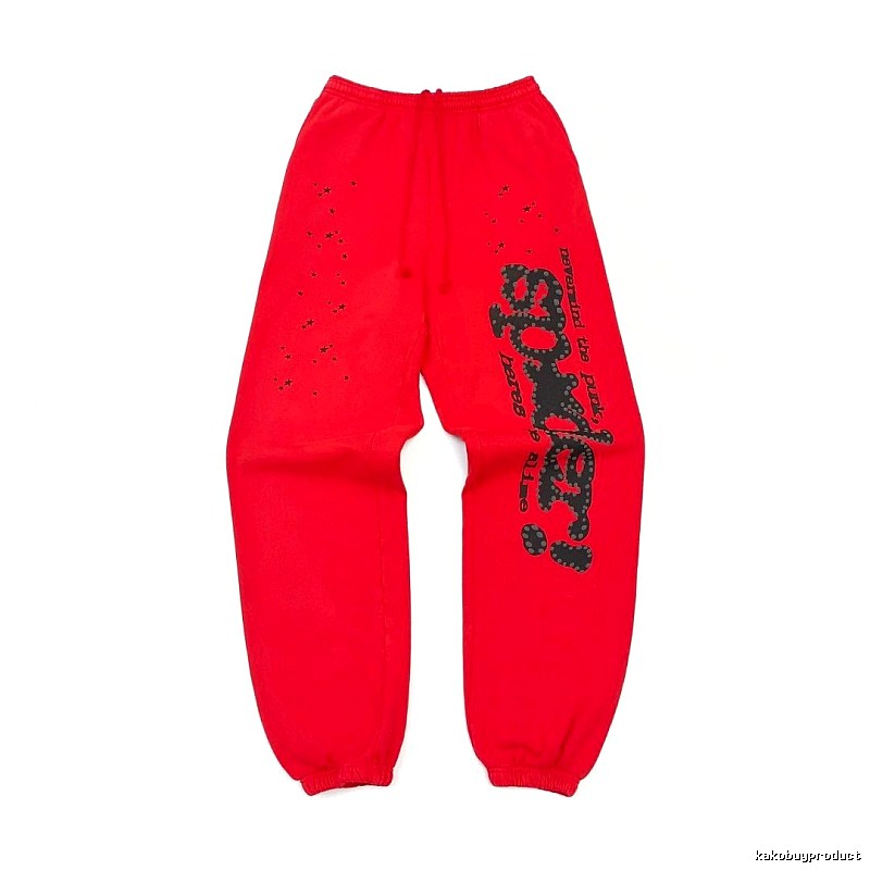 Daily Logo Sweatpants by Sp5der - Red