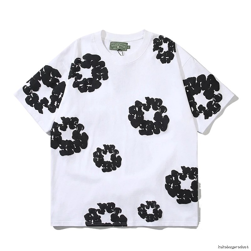DENIM TEARS Black Floral Style T-shirt