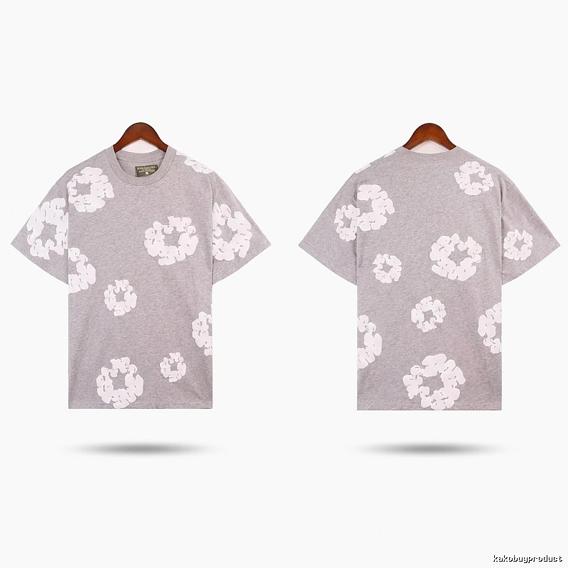 DENIM TEARS Printed Casual Grey T-shirt