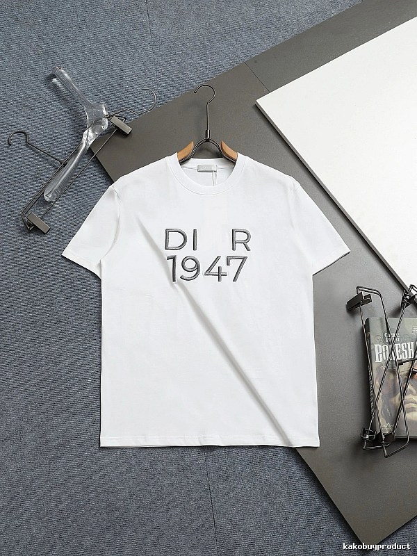 Dior 1947 Collection Minimalist Style White Short-sleeve T-shirt