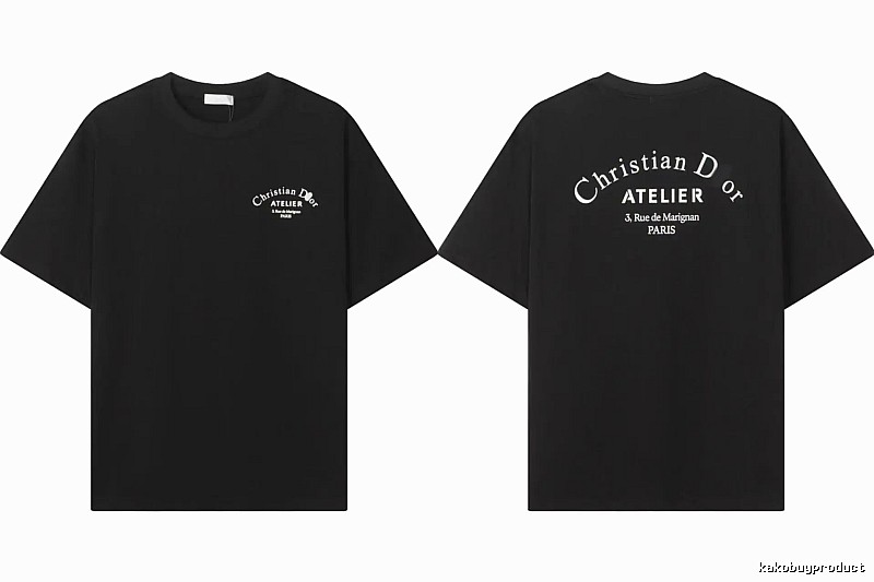 Dior ATELIER Minimalist Style Black Short-Sleeve T-Shirt