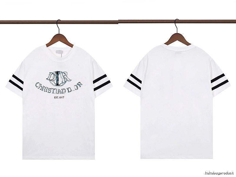 Dior Embroidered Collection Vintage Style White Short-sleeve T-shirt