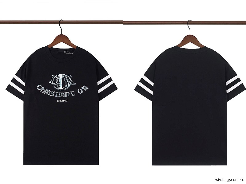 Dior Embroidered Vintage-style Black Short-sleeve T-shirt