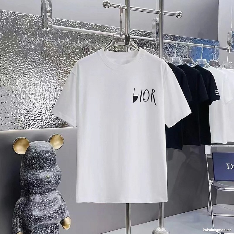Dior Graffiti Casual Style White Short-sleeve T-shirt