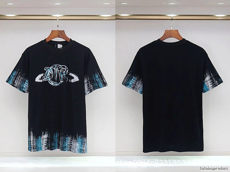 Dior Graffiti Cool Trendy Black Short-sleeve T-shirt
