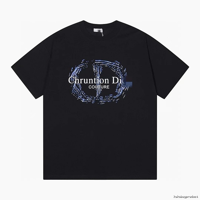 Dior Haute Couture Graffiti-style Black Short-sleeve T-shirt