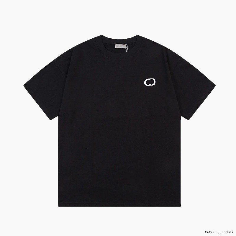 Dior Minimalist Style Embroidered Black Short-sleeve T-shirt