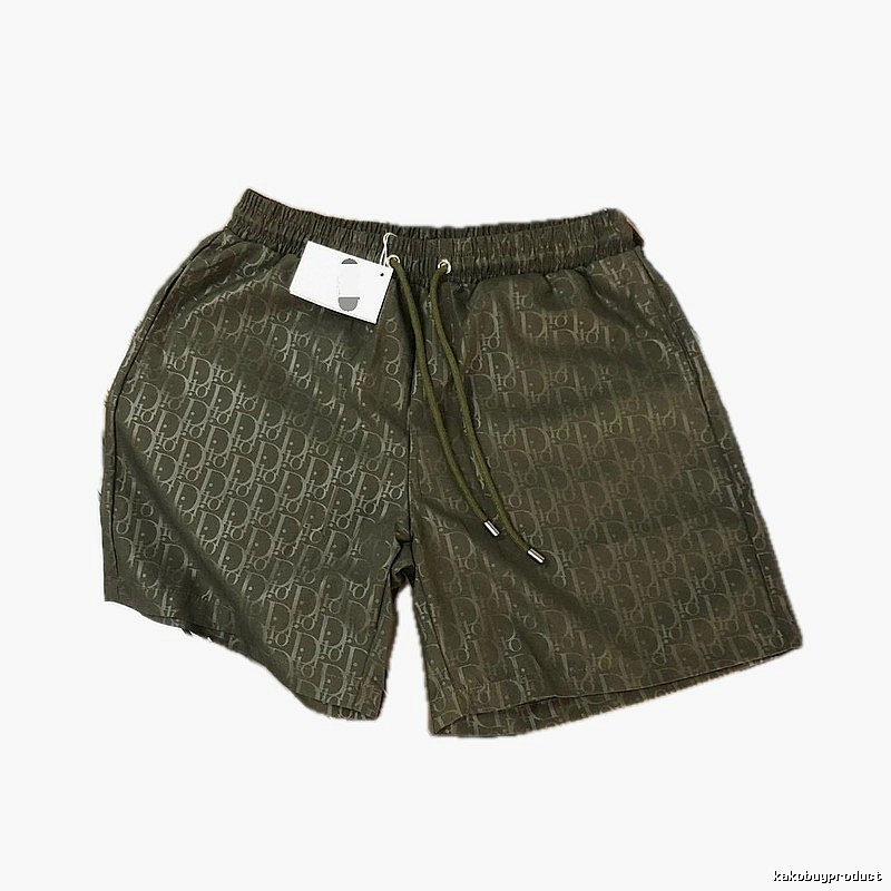 Dior Monogram Casual Army Green Shorts