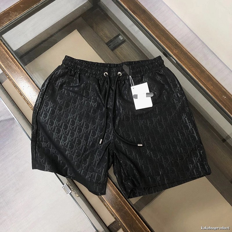 Dior Monogram Series Casual Style Black Shorts